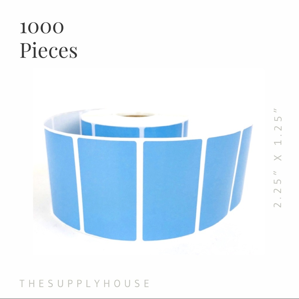 Thermal Printer Label Stickers. 2.25x1.25 Blue 1000 Pieces